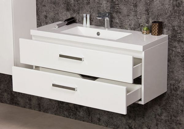 Badmöbel Genua 100, weiß glänzend (GE1247)