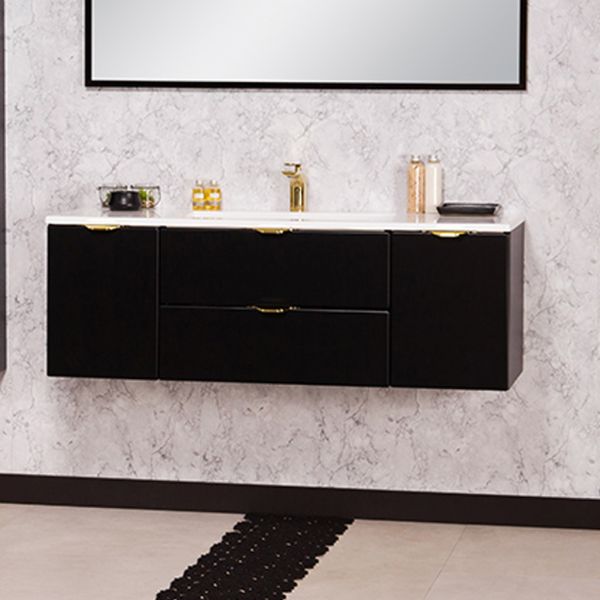 Badmöbel-Set VICTOR 120, schwarz matt (VIC12048)