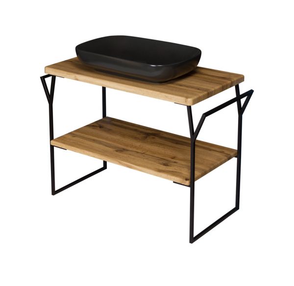 Badmöbel Cosmo-Loft, Breite 100 cm, Aufsatzbecken schwarz, CS1062-LOFT-S