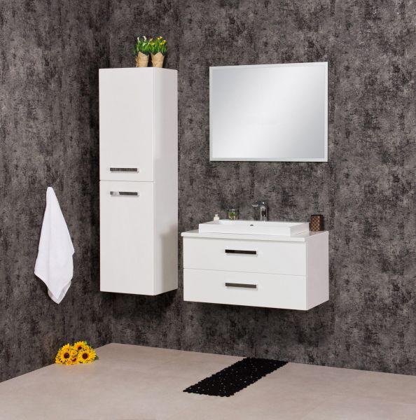 Badmöbel Susan 80, 2 Schubladen, weiß glänzend