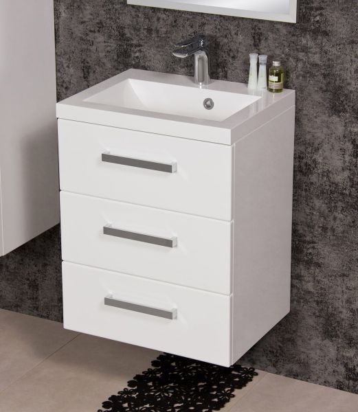 Badmöbel Genua, Breite 50 cm, 3 Schubladen, weiß (GE5347)