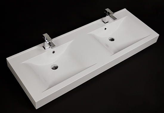 Badmöbel ZENO 160 cm, Eiche, Doppelwaschtisch mit Unterschrank (montiert)