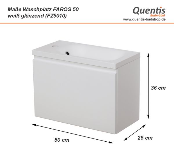 Gäste-WC Badmöbelset Faros 50, B 50 x H 37 x T 25 cm