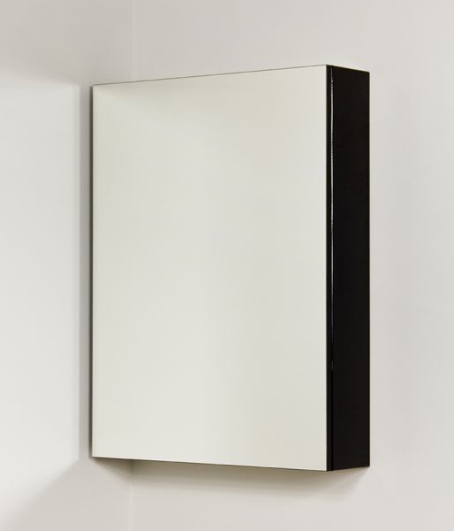 Spiegelschrank Breite 60 cm schwarz glänzend vormontiert SPS6048