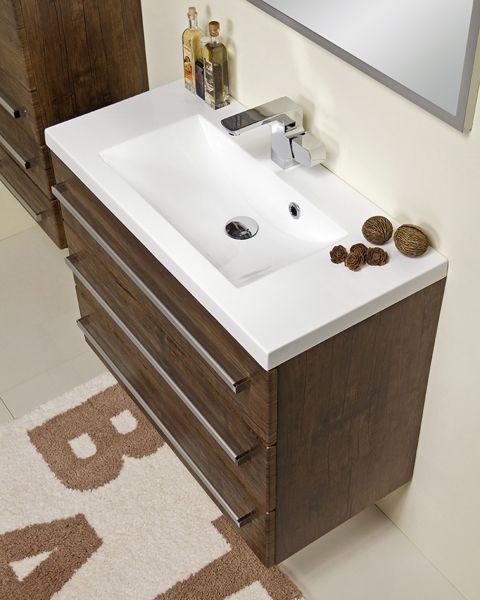 Waschplatzset Genua, 80, Holzdekor antik (GE8350)