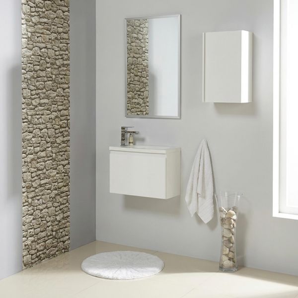 Badmöbel FAROS 50 cm, weiß, Gäste-WC Möbelset, Unterschrank montiert