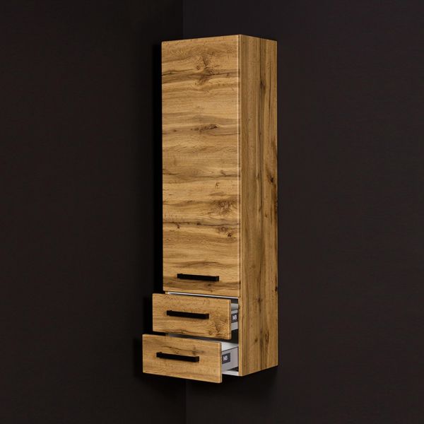 Hochschrank, FOKUS LOFT, 1 Türe, 2 Schubladen, Eiche Natur, vormontiert