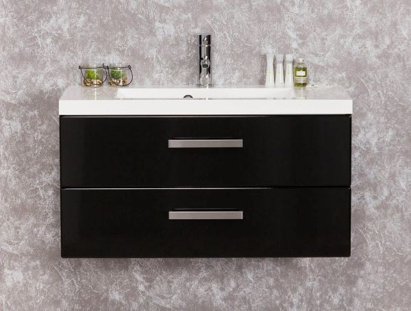 Quentis Badmöbel Genua 80, schwarz glänzend (GE8248)