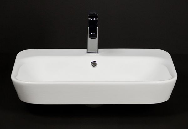 Keramik-Aufsatzwaschtisch BALI , B 65 H 10 T 45 cm, weiß