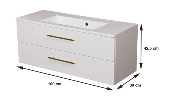 Waschplatz Belli, Breite 100 cm, weiß matt, BL1047