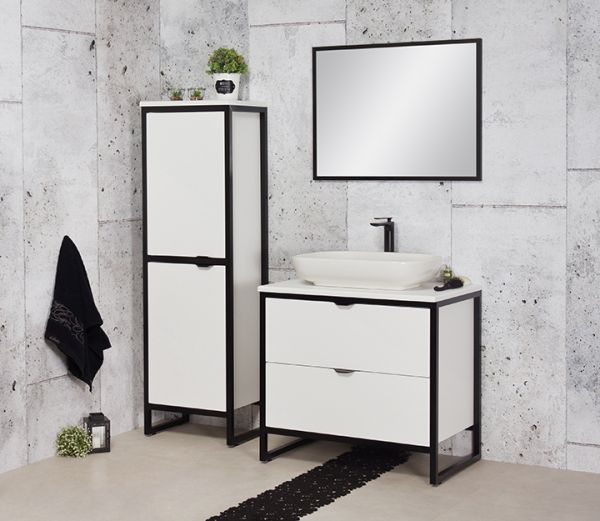 Badmöbel Cosmo, Breite 80 cm, Aufsatzbecken weiß, CO8047