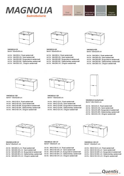 MAGNOLIA Hochschrank, 2 Türen, Gletscherblau, vormontiert
