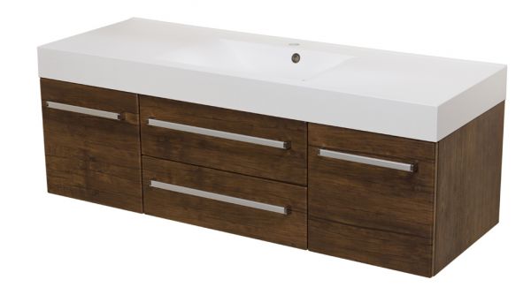 Waschplatz Zeno, Breite 140 cm, Holzdekor antik, ZE1450-E-2S