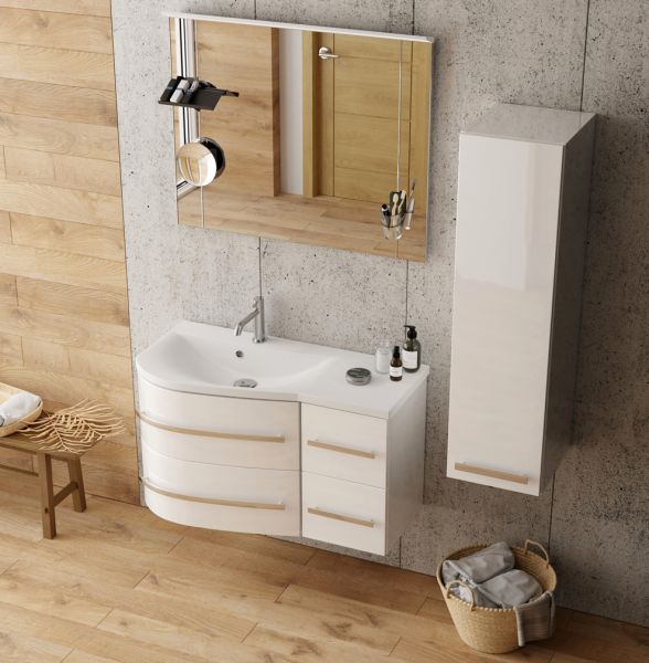 Badschrank OPAL, 1 Tür, weiß