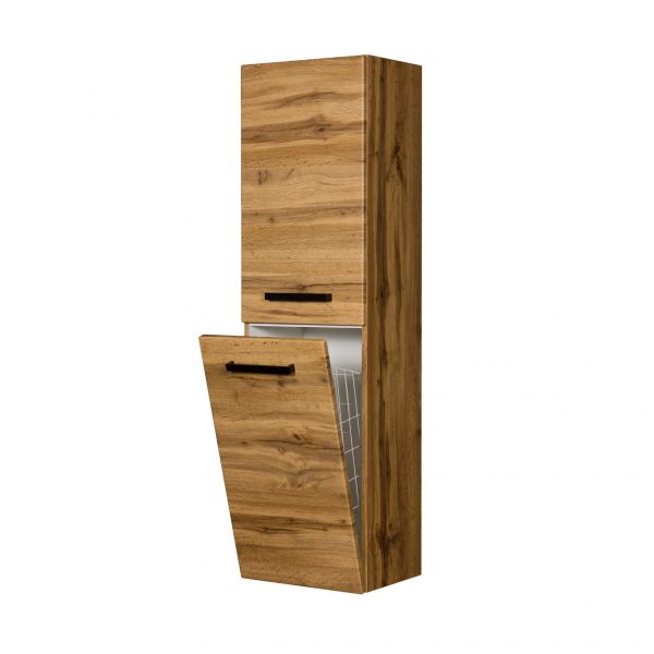 Hochschrank FOKUS-LOFT, Eiche Natur, inkl. Wäschekorb, vormontiert