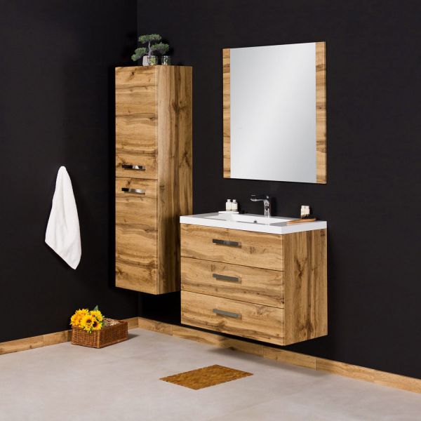 Badmöbel Genua, Breite 80 cm, Eiche Natur (GE8362)