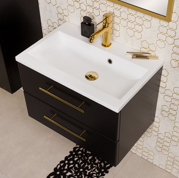 Waschplatz Belli, Breite 60 cm, schwarz matt, BL6048