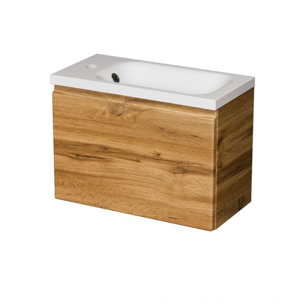 Badmöbel FAROS 50 cm, Eiche, Gäste-WC Möbelset, Unterschrank montiert