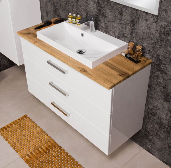 Badmöbel Susan 100 XL, Breite 100 cm, weiß-eiche