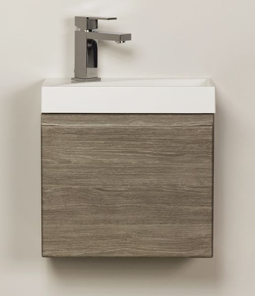 Gäste-WC Set Faros 40, Waschbecken RENA, Eiche grau, FZ4023R