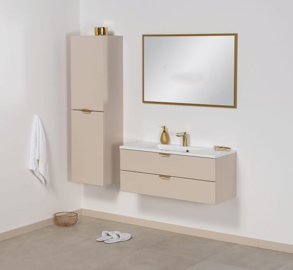 Quentis Badmöbel Magnolia, Breite 100 cm, sandfarben mattiert (MAG100-SK)