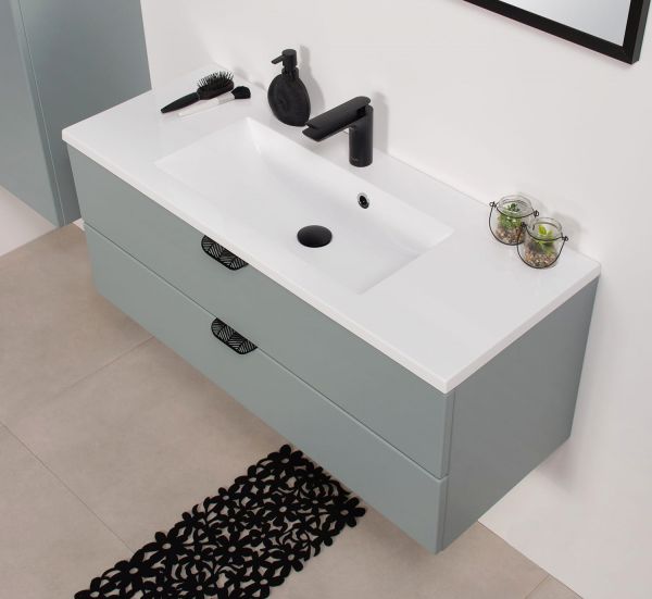 Quentis Badmöbel Magnolia, Breite 100 cm, Gletscherblau mattiert (MAG100-BK)