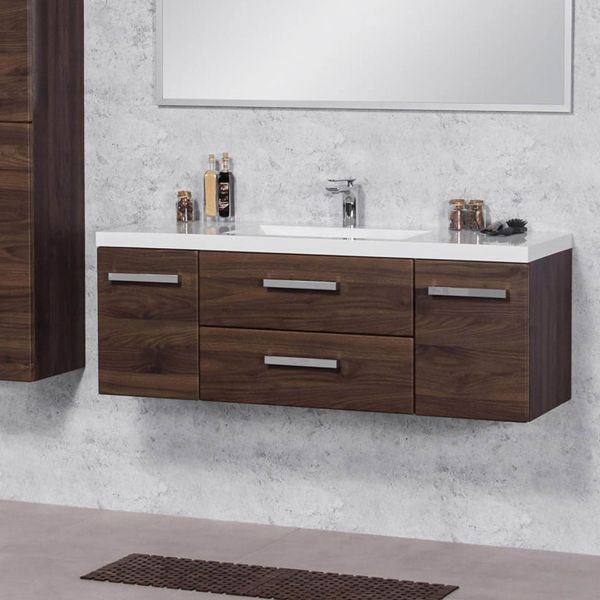 Badmöbel GENUA 120 cm, Holzdekor Nussbaum