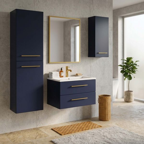 Badmöbelset BELLI Breite 60 cm - Marineblau matt