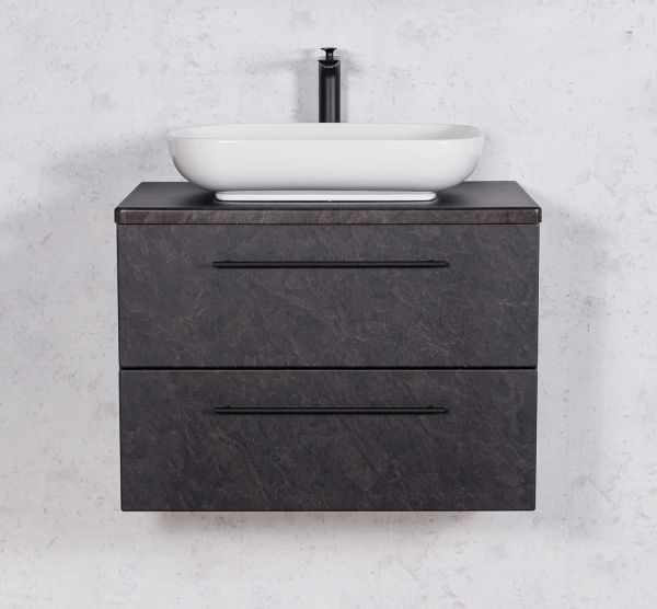 Badmöbel NOVARA 80 cm grafit Marmoroptik