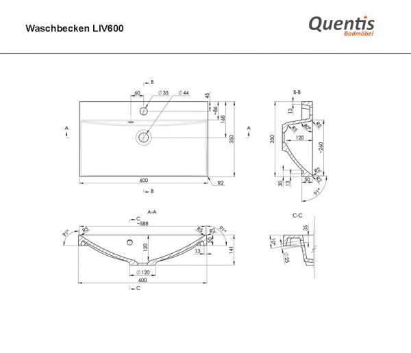 Badmöbel SUSAN Breite 100 cm, weiß, eiche, Waschtischunterschrank montiert