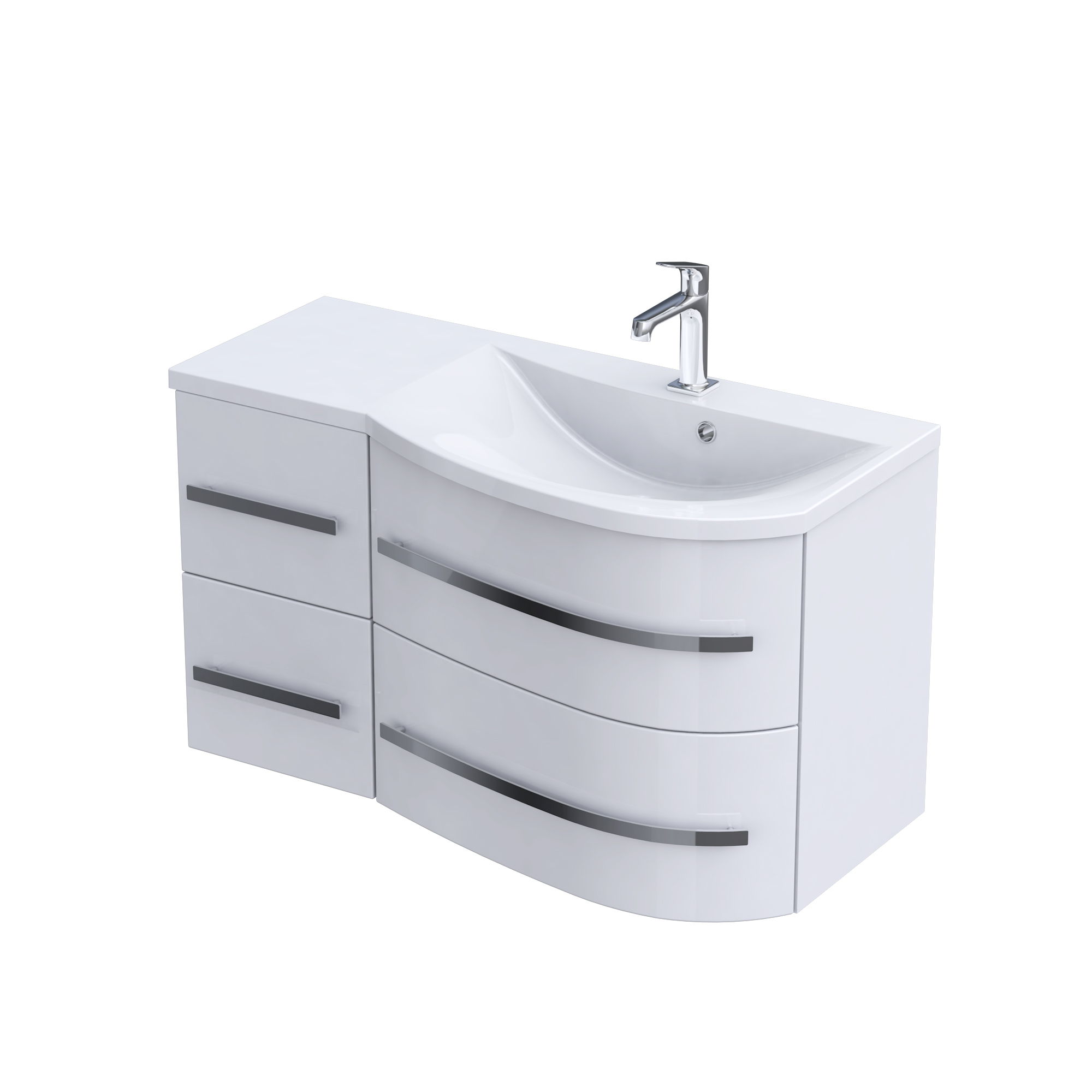 Quentis Badmöbel Genua Set - 80cm Waschbecken Mit Unterbau In Nussbaum | Praktisch & Platzsparend