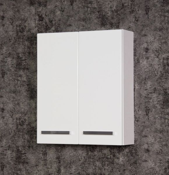 Badschrank, wandhängend, weiß glänzend, Breite 60 cm (HSN6047)