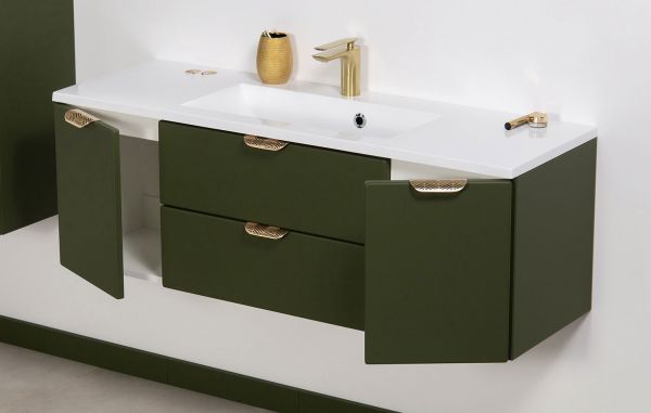 Quentis Badmoebel Set MAGNOLIA 120 cm olivgrün MAG120-OK