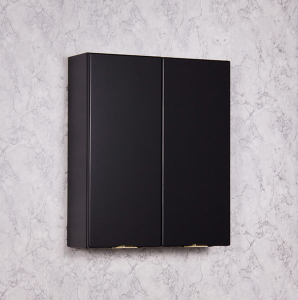 Quentis Badezimmer Hängeschrank Breite 60 cm, 2 Türen, schwarz