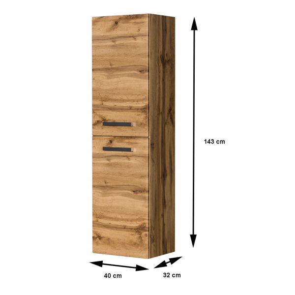 Quentis Badezimmer Hochschrank mit Wäschekorb (HSGN62WK)