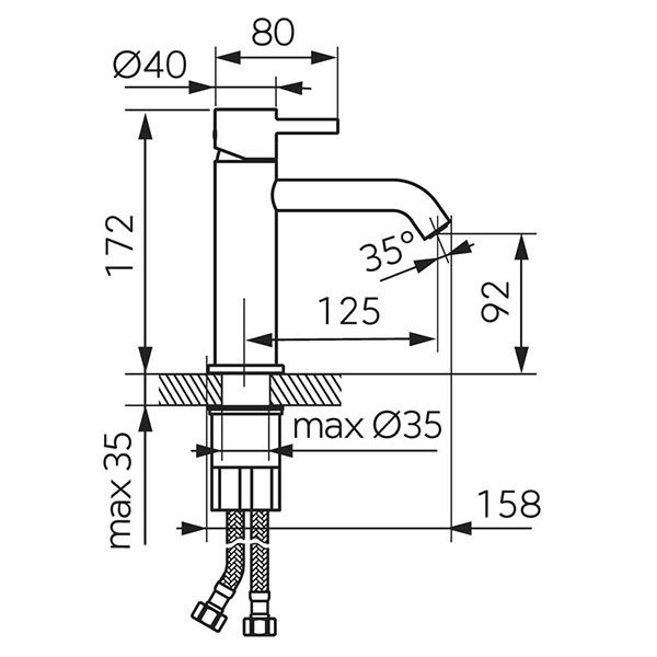 FERRO Badarmatur Ciriculus Bad-Armatur Waschbecken chrom BAL2