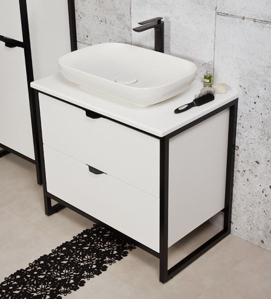 Badmöbel Cosmo, Breite 80 cm, Aufsatzbecken weiß, CO8047