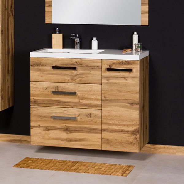 Badmöbel Genua XL Breite 90 cm, Eiche Natur, GE9362