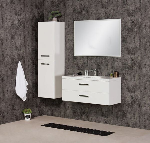 Badmöbel Genua 100, weiß glänzend (GE1247)