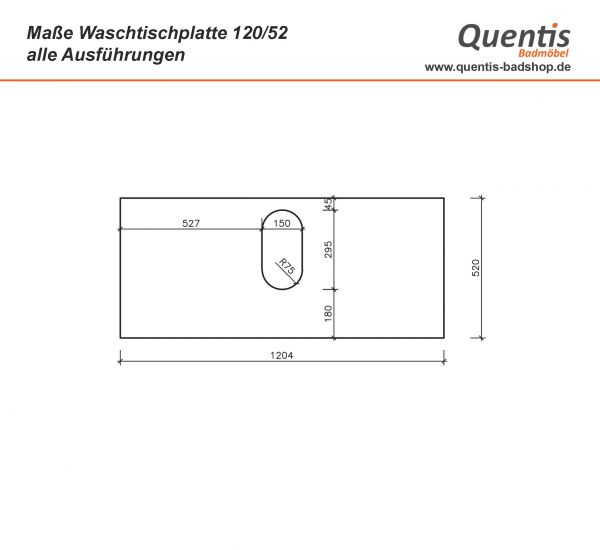 Badmöbel ARUVA Breite 120 cm, weiß/ eiche, Waschtischunterschrank montiert