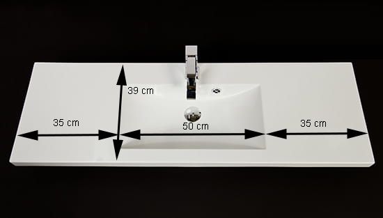 Badmöbel GENUA 120 cm, schwarz glänzend, Waschtischunterschrank montiert