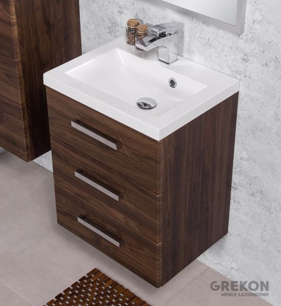 Badmöbel GENUA 50, Holzdekor Nussbaum (GE503OR)