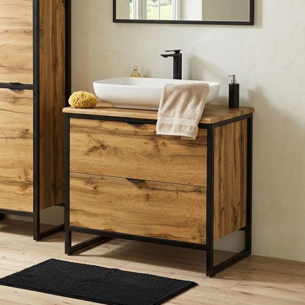 Badmöbel COSMO, Breite 80 cm, Aufsatzbecken Premium 60 weiß