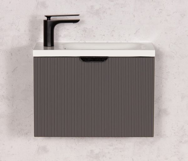 Gäste-WC Möbel FAROS ART, Breite 50 cm, seidenmatt grau (FRC-G50)