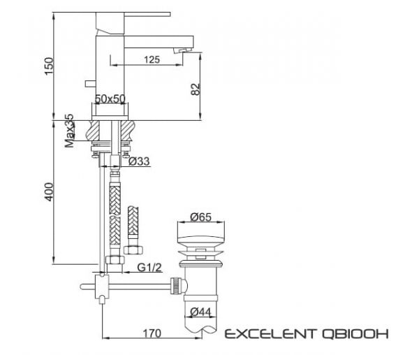 Waschtischarmatur EXCELENT chrom, Badarmatur Einhebelmischer