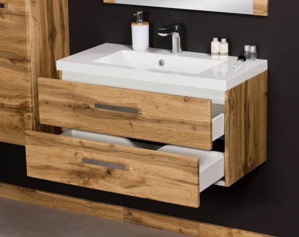 Badmöbel Genua, Breite 80 cm, Eiche Natur (GE8262)