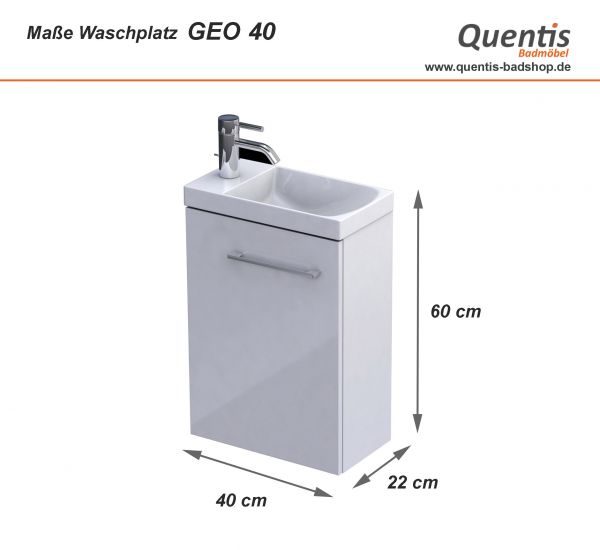 Gäste-WC Möbel GEO, Breite 40 cm