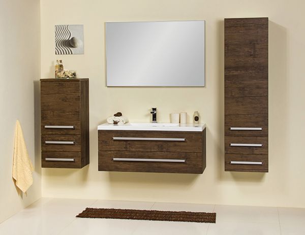 Hochschrank mit 2 Schubladen, Holzdekor antik (HSG502S)