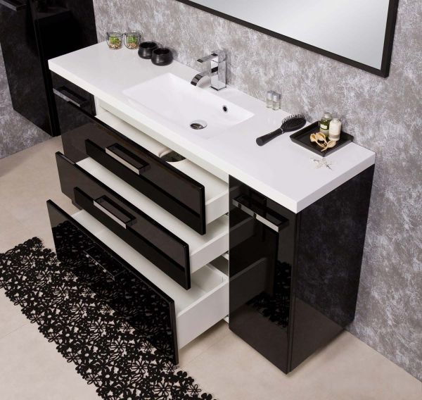 Badmöbel GENUA 140-XL, schwarz