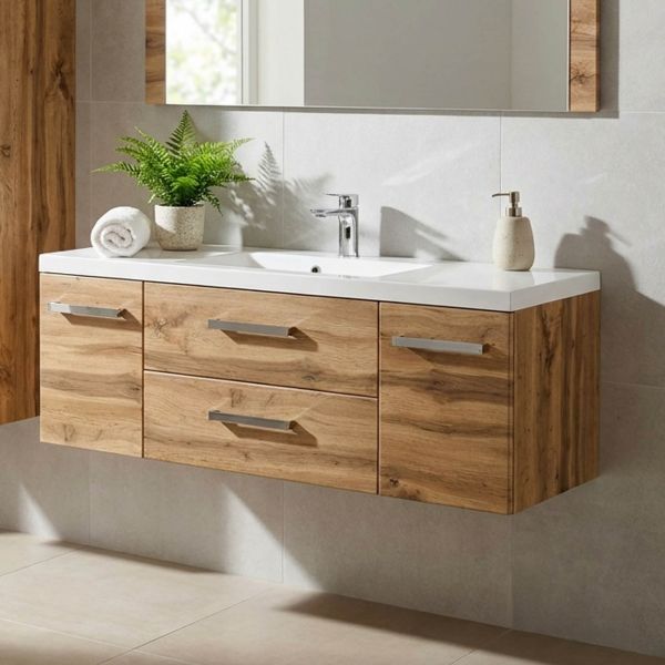 Badmöbel Genua Breite 120 cm, Eiche Natur